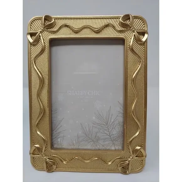 Pair of Gold Easel Picture Frames 4 x 6 Photo "Ruffles & Bows" Designer - Girly - Picture 4 of 6